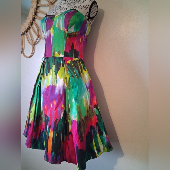 Milly Strapless Multicolor Evening Gown Size 2 - Picture 3 of 9